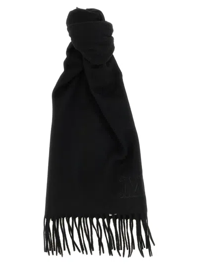 MAX MARA BLACK FRINGED SCARF