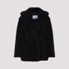 Max Mara Black Teddy Coat In Alpaca And Black Wool In Black