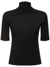 Max Mara Cecina Turtleneck Wool Knit Top In Black
