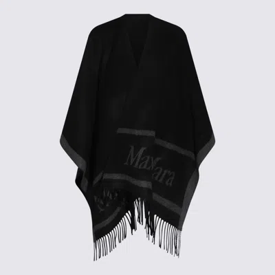 Max Mara Black Ilde Wool Scarves