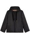 Max Mara Black Jacket With Oversized Silhouette And Drawstring Hood In Black