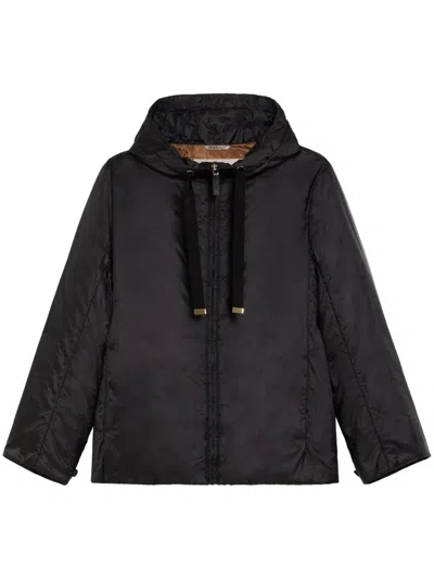 Max Mara Black Jacket With Oversized Silhouette And Drawstring Hood