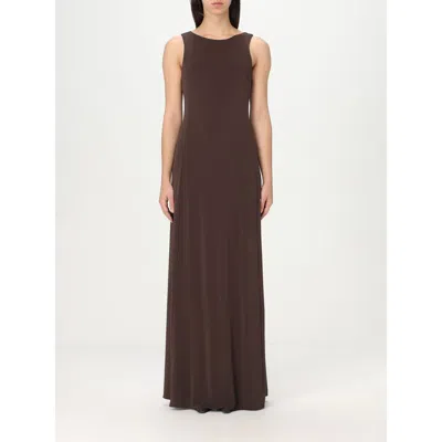Max Mara Black Jersey Casual Dress In Brown
