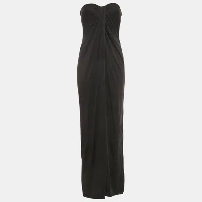 Pre-owned Max Mara Black Jersey Strapless Maxi Dress M