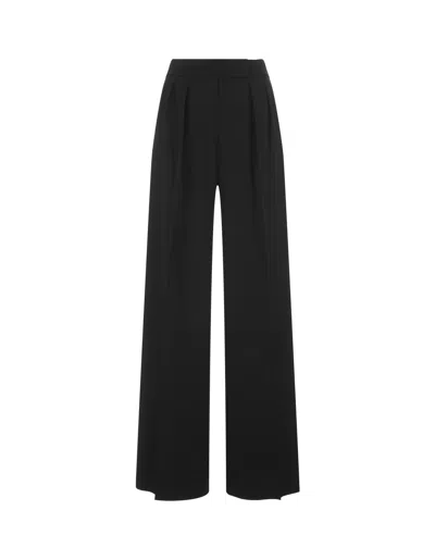 Max Mara Karub Stretch Wool Trousers In Black