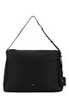 Max Mara Leather Kipperl Laptop Shoulder Bag Adjustable In Black