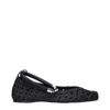 Max Mara Black Leather Ballet Flats In Black