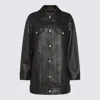 Max Mara Long-sleeved Leather Jacket In Black