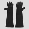 Max Mara Black Leather Gloves In Black