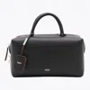 Max Mara Black Leather Holdallm Top Handle Bag In Black