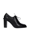 Max Mara Woman Lace-up Shoes Black Size 7.5 Leather