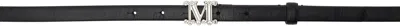 Max Mara Black Leather Monogram Belt In 001 Black