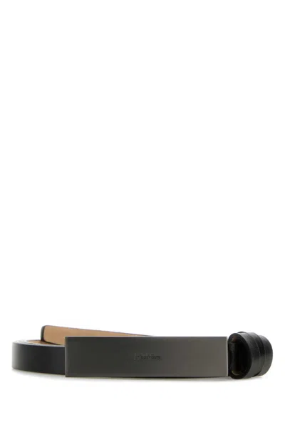 Max Mara Adjustable Length Newplate 15 Belt In Black