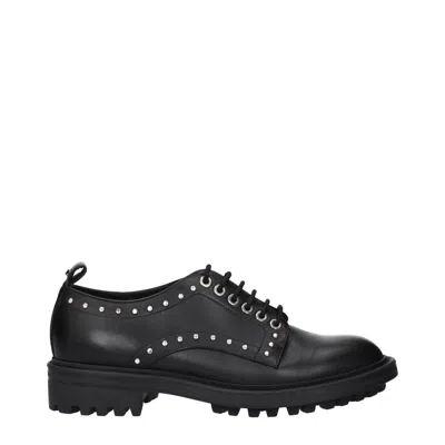 Max Mara Black Leather Oxfords And Derbies