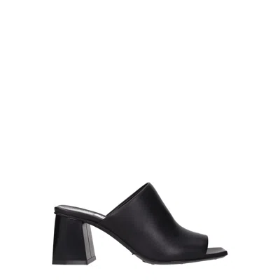 Max Mara Black Leather Sandal