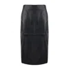 Max Mara Black Leather Skirt In Black