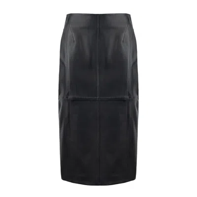 Max Mara Black Leather Skirt