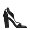Max Mara Black Leather Stiletto Heels Sandals In Black