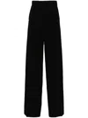 Max Mara Pleated Velvet Trousers In Black