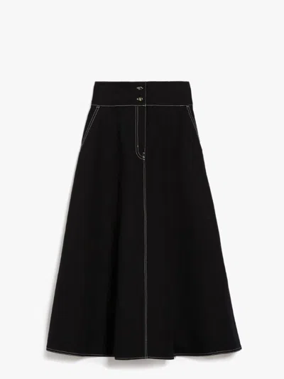 Max Mara Black Linen Maxi Skirt For Women