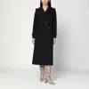 Max Mara Flavio Double-breasted Long Trench Coat In Black