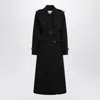 Max Mara Flavio Double-breasted Long Trench Coat In Black