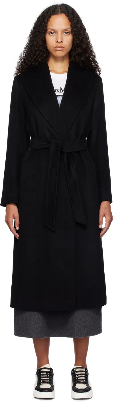 Max Mara Black Loriana Coat In 013 Black