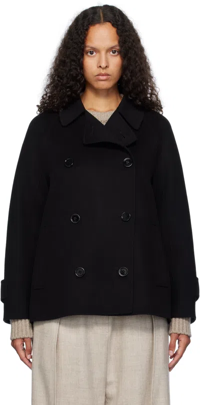 Max Mara Black Louis Short Coat In 013 Black