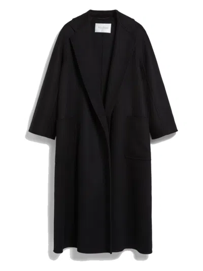 MAX MARA BLACK LUDMILLA CASHMERE BELTED COAT