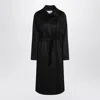 Max Mara Black Manuela Icon Coat In Zibeline Camel In Black