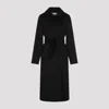Max Mara Manuela Belted Wool Jersey Midi Coat In Black