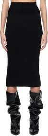 Max Mara Black Melk Midi Skirt In 011 Black