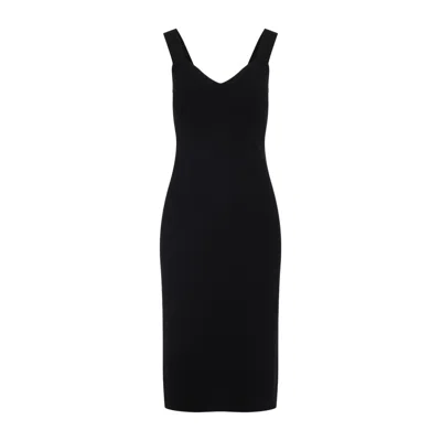 Max Mara Black Midi Dress With Flattering V-neckline