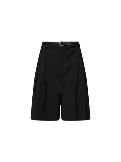 Max Mara Black Mstadorno Belted Bermuda Shorts In Brown