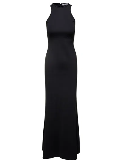 MAX MARA BLACK NAVARRA SLEEVELESS MAXI DRESS IN COTTON BLEND WOMAN
