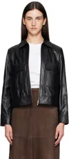 Max Mara Black Nepet Leather Jacket In Black