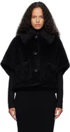Max Mara Black Newterzo Jacket In 008 Black