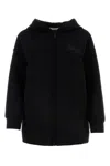 Max Mara Obbia Wool Oversize Hooded Sweatshirt In Black
