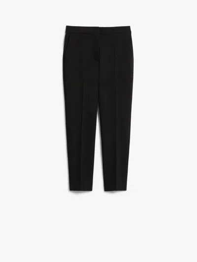 MAX MARA BLACK PEGNO JERSEY CIGARETTE TROUSERS