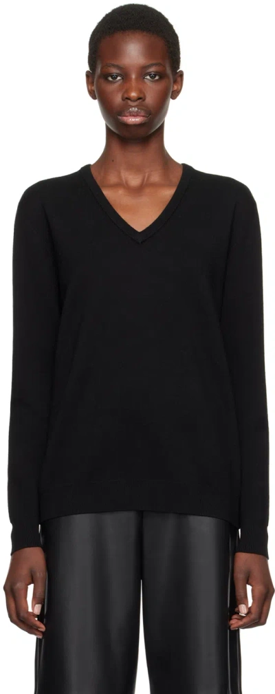 MAX MARA BLACK PEVERA V-NECK SWEATER