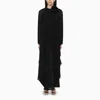 MAX MARA BLACK PLEATED CHIFFON KAFTAN DRESS