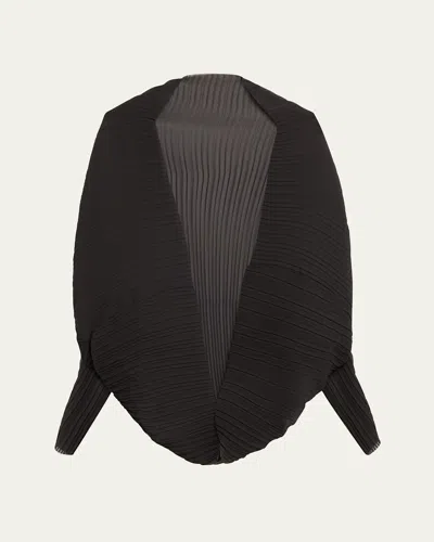 Max Mara Black Plisse Pleated Shrug