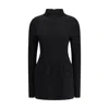 Max Mara Short Dress With Contoured Sides In Black