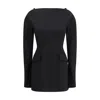 Max Mara Black Polyester Casual Dress In Multi