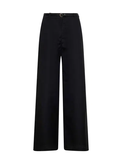 Max Mara Black Poplin Mstfarea Belted Trousers