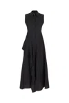 Max Mara Studio Keras Ruffled Sleeveless Dress In Nero
