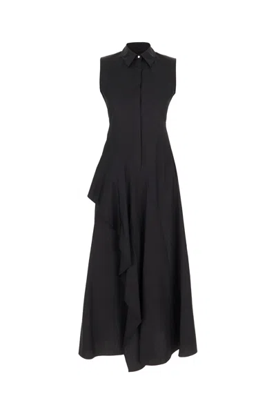 MAX MARA BLACK POPLIN SHIRT DRESS