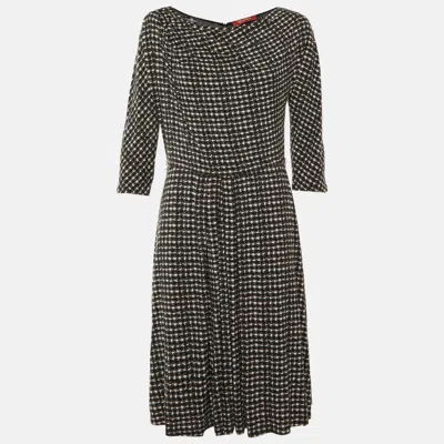 Max Mara Black Printed Jersey Midi Dress