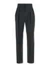 Max Mara Black Regular Flat Front Pants In Black