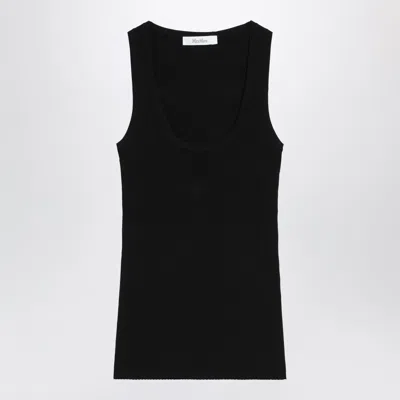 Max Mara Black Ribbed Tank Top